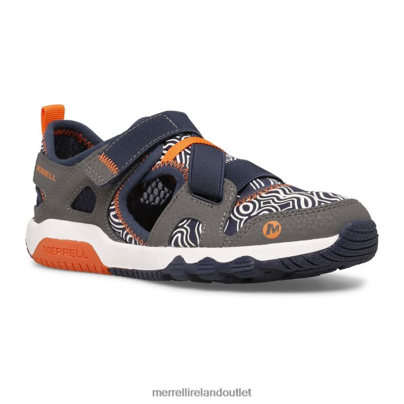 Merrell Hydro Free Roam Chroma Monarch Sandal (MK265855K) Kids LTPDN1503 Shoes Grey/Navy