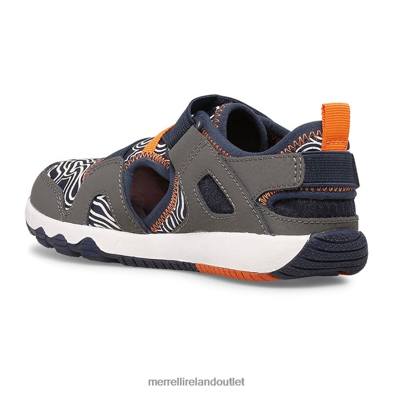 Merrell Hydro Free Roam Chroma Monarch Sandal (MK265855K) Kids LTPDN1503 Shoes Grey/Navy