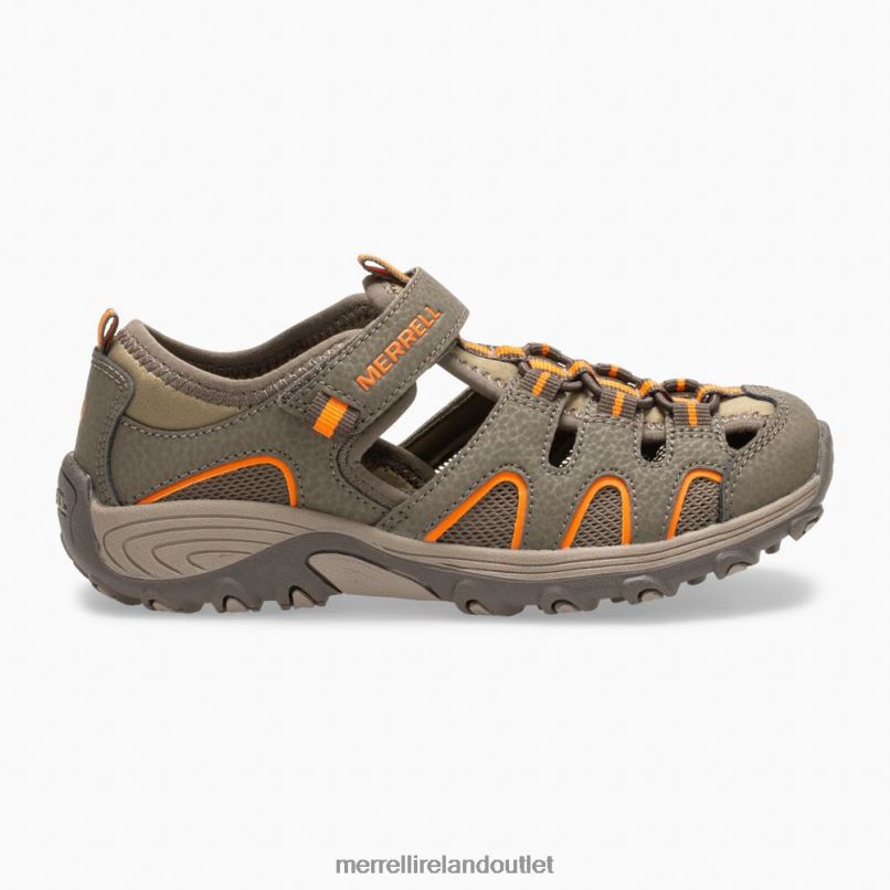 Merrell Hydro H2O Hiker Sandal (MK261856K) Kids LTPDN1411 Shoes Gunsmoke/Orange