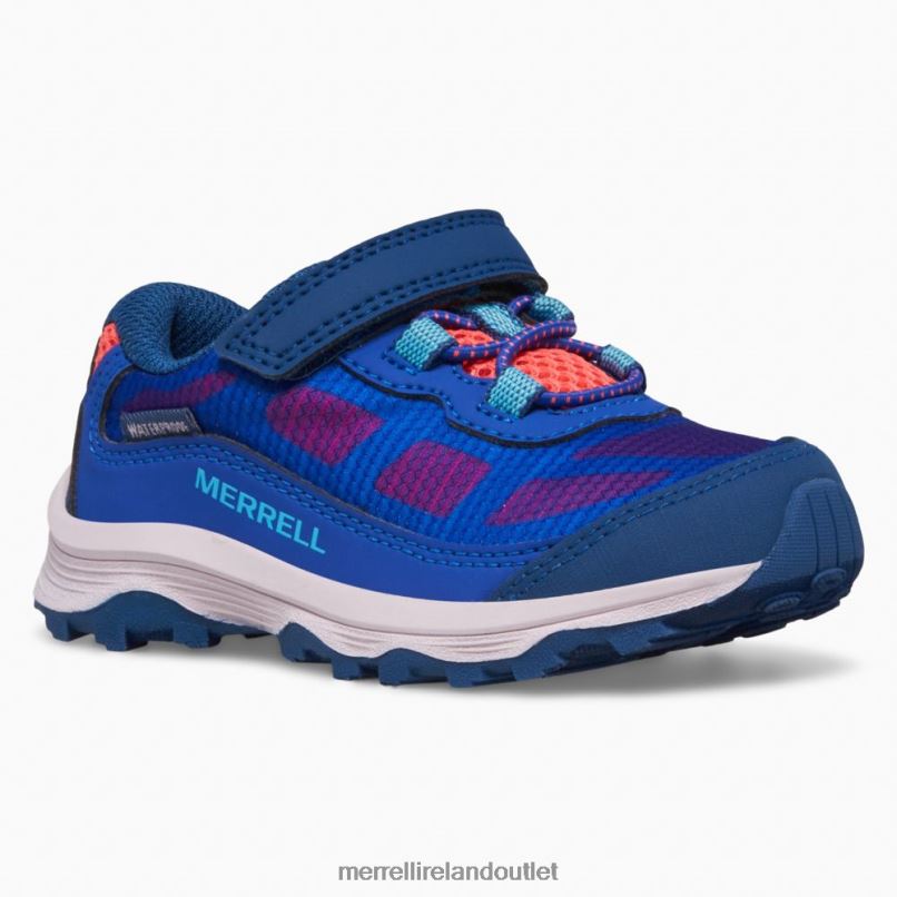 Merrell Moab Speed Low A/C Jr. Waterproof Sneaker (ML167123) Kids LTPDN1369 Shoes Blue/Berry/Turquoise