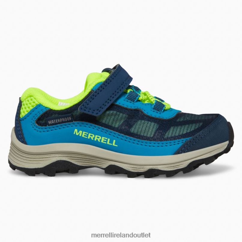 Merrell Moab Speed Low A/C Jr. Waterproof Sneaker (ML267122) Kids LTPDN1368 Shoes Navy/Hi Viz