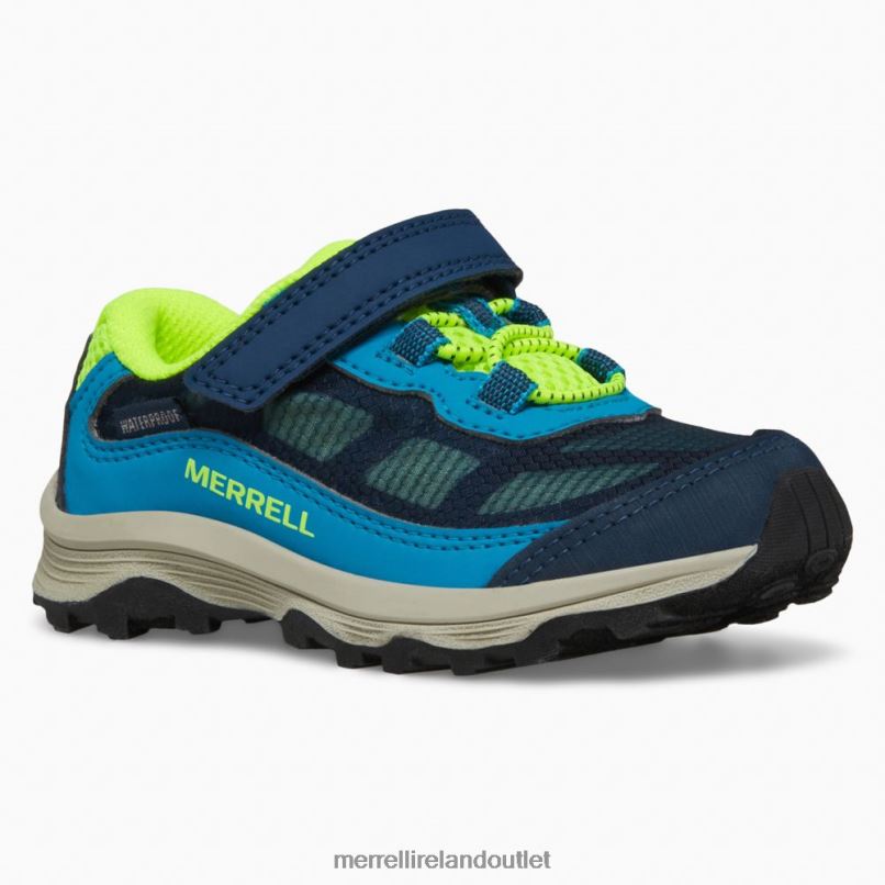 Merrell Moab Speed Low A/C Jr. Waterproof Sneaker (ML267122) Kids LTPDN1368 Shoes Navy/Hi Viz