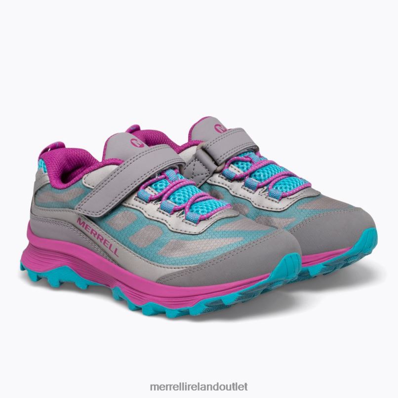 Merrell Moab Speed Low A/C Waterproof (MK165211) Kids LTPDN1362 Shoes Grey/Silver/Turquoise