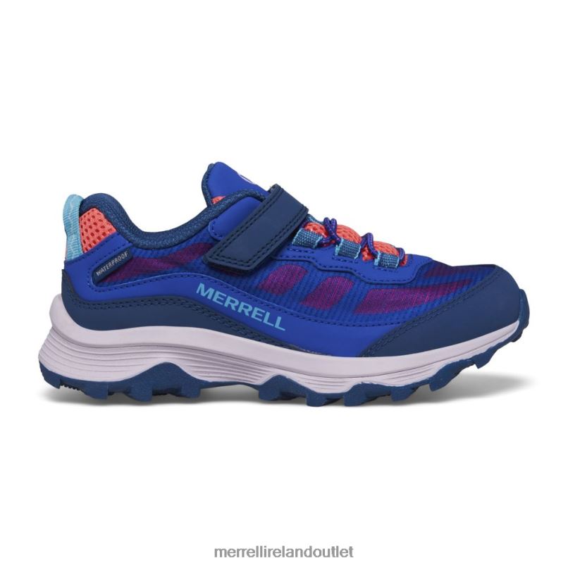Merrell Moab Speed Low A/C Waterproof (MK166989) Kids LTPDN1364 Shoes Blue/Berry/Turq