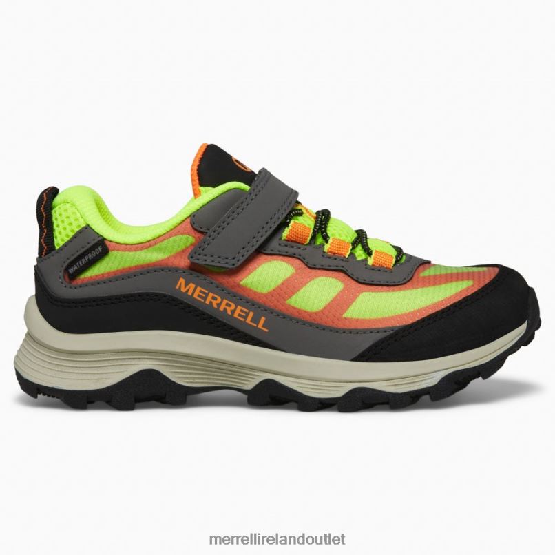 Merrell Moab Speed Low A/C Waterproof (MK266774) Kids LTPDN1366 Shoes Grey/Hi Viz/Orange