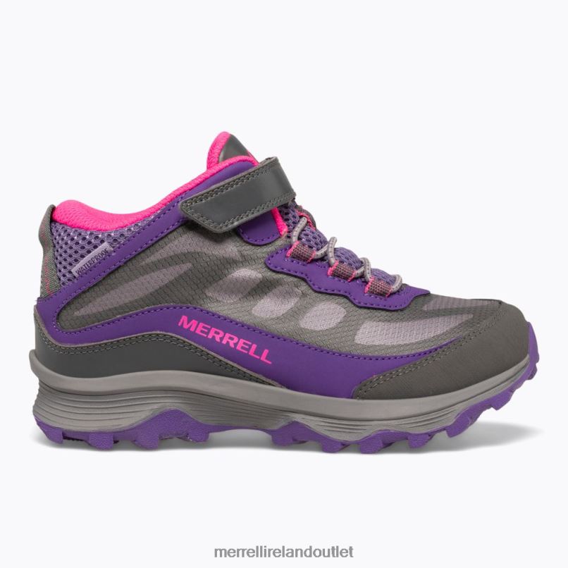 Merrell Moab Speed Mid A/C Waterproof (MK165209) Kids LTPDN1387 Shoes Grey/Pink/Purple