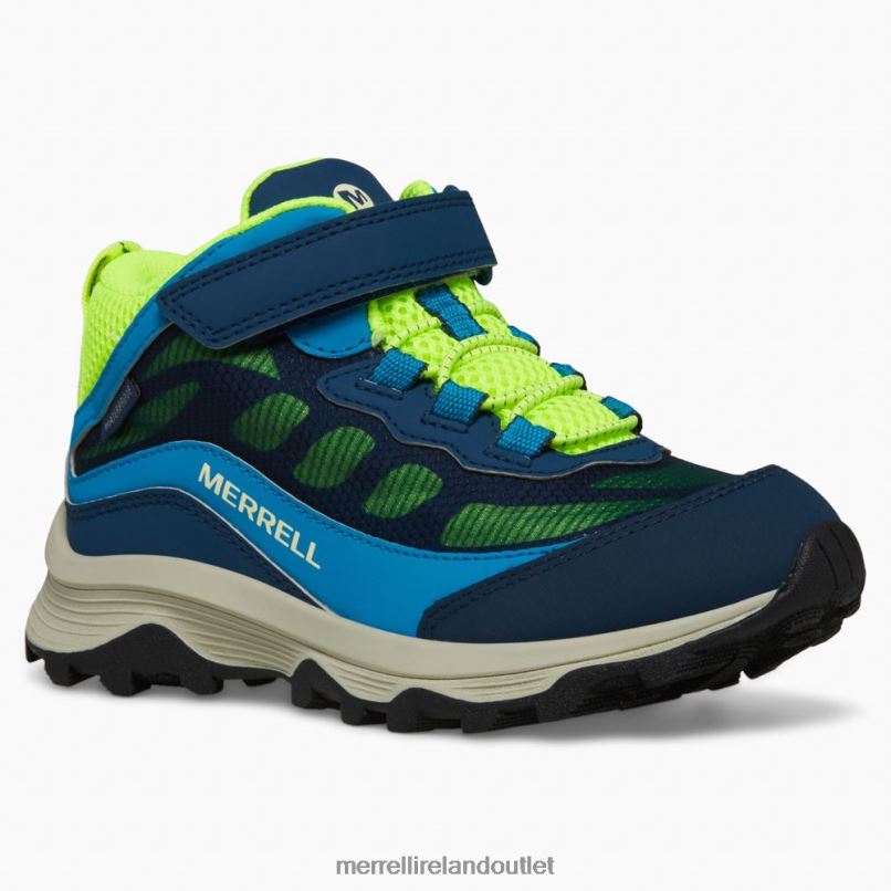 Merrell Moab Speed Mid A/C Waterproof (MK267121) Kids LTPDN1384 Shoes Navy/Hi Viz