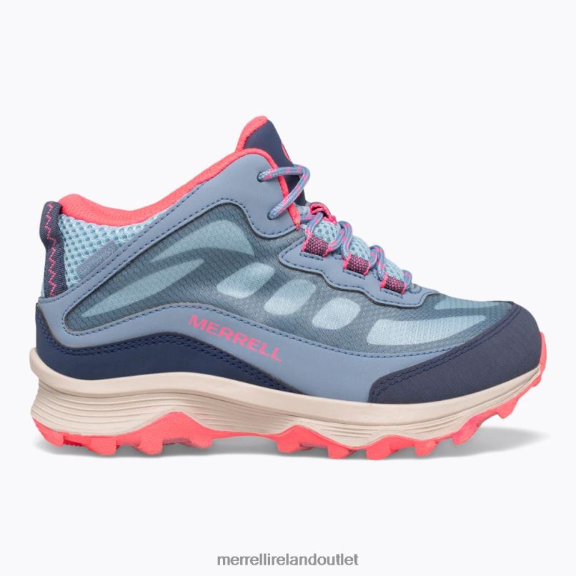 Merrell Moab Speed Mid Waterproof (MK165213) Kids LTPDN1382 Shoes Dusty Blue/Coral
