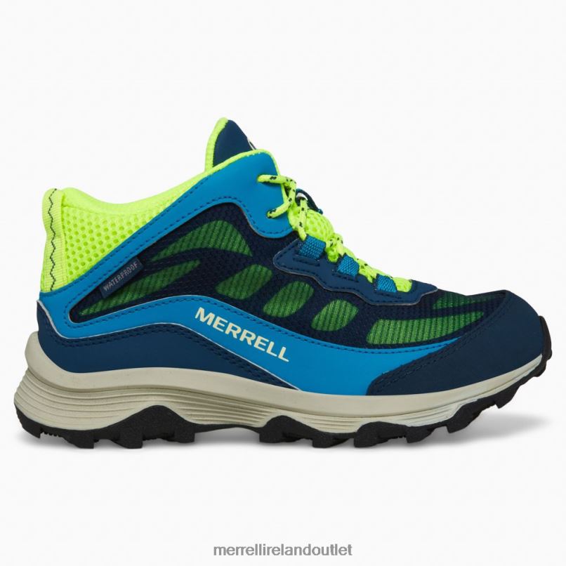 Merrell Moab Speed Mid Waterproof (MK266776) Kids LTPDN1380 Shoes Navy/Hi Viz