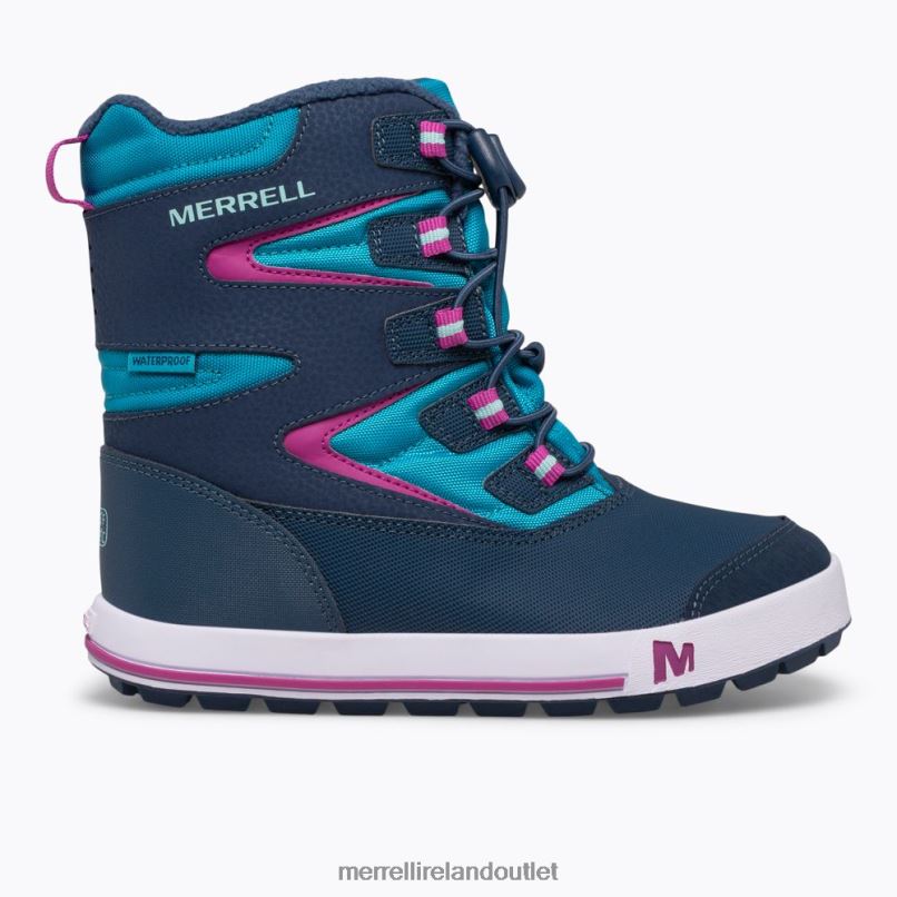 Merrell Snow Bank 3.0 Boot (MK165186K) Kids LTPDN1483 Shoes Navy/Turquoise