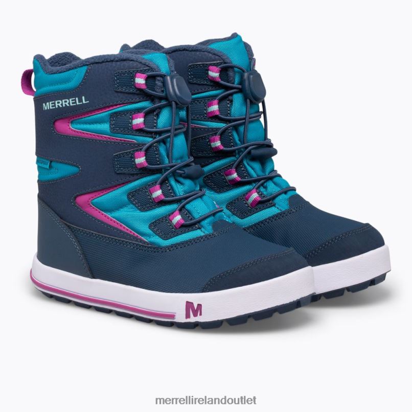 Merrell Snow Bank 3.0 Boot (MK165186K) Kids LTPDN1483 Shoes Navy/Turquoise
