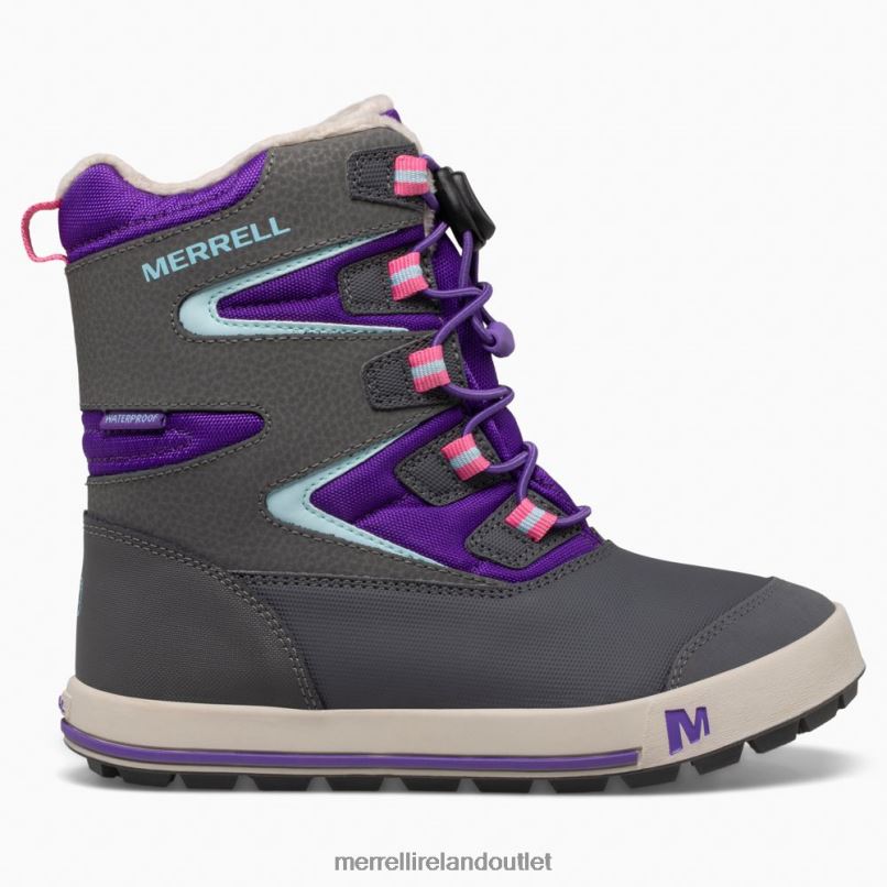 Merrell Snow Bank 3.0 Boot (MK166223K) Kids LTPDN1484 Shoes Ultra Violet/Grey