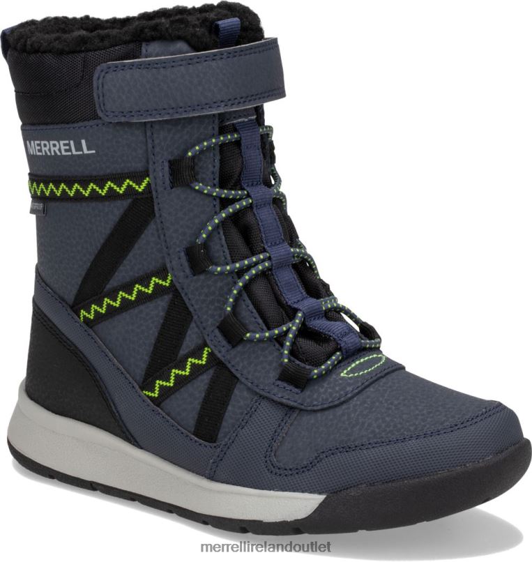 Merrell Snow Crush 2.0 Waterproof Boot (MK263127K) Kids LTPDN1508 Shoes Navy/Lime
