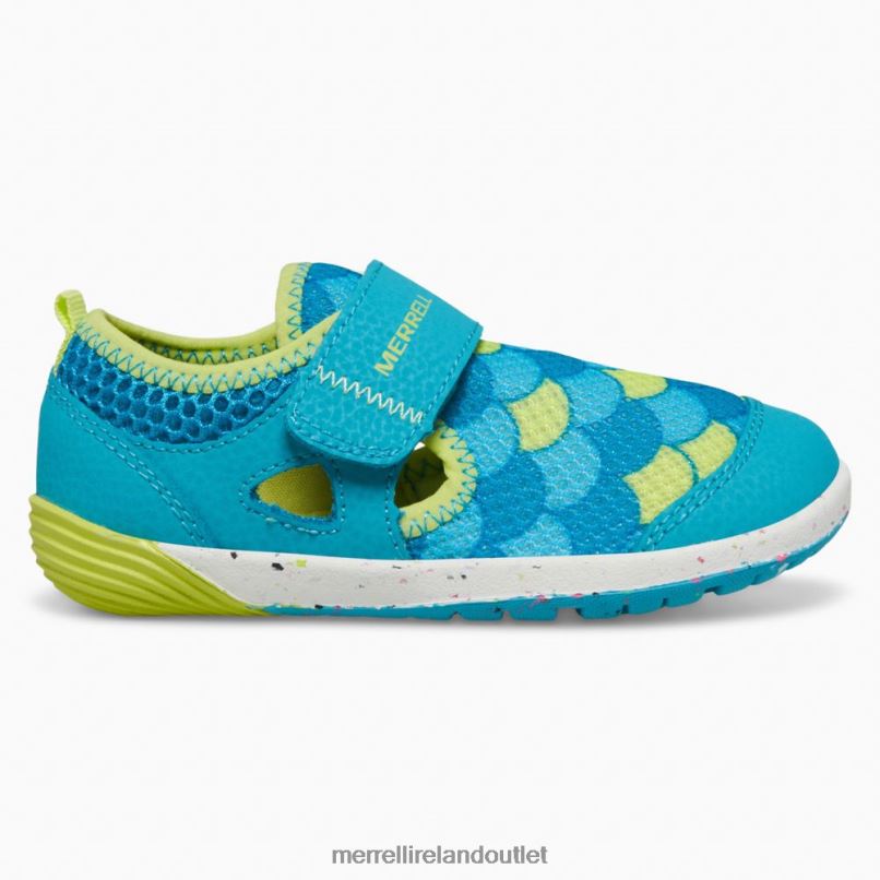 Merrell Bare Steps H2O Sneaker (ML166803) Kids LTPDN1394 Shoes Turquoise/Lime