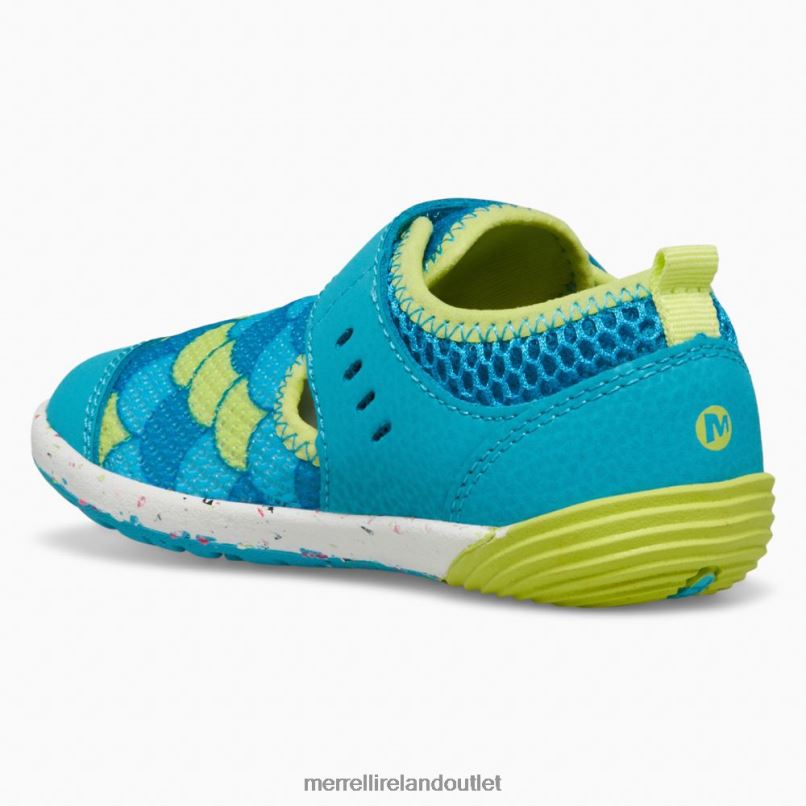 Merrell Bare Steps H2O Sneaker (ML166803) Kids LTPDN1394 Shoes Turquoise/Lime