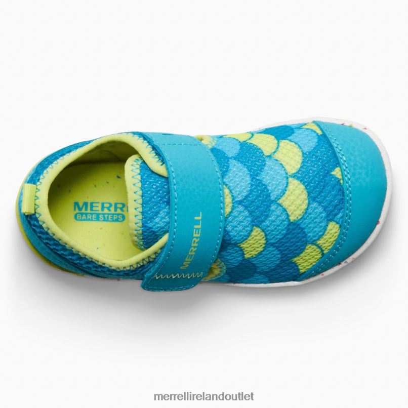 Merrell Bare Steps H2O Sneaker (ML166803) Kids LTPDN1394 Shoes Turquoise/Lime