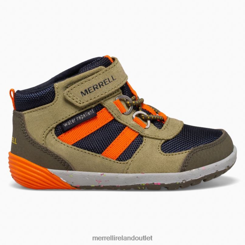 Merrell Bare Steps Ridge Jr Hiker (ML266269) Kids LTPDN1457 Shoes Olive/Navy/Orange