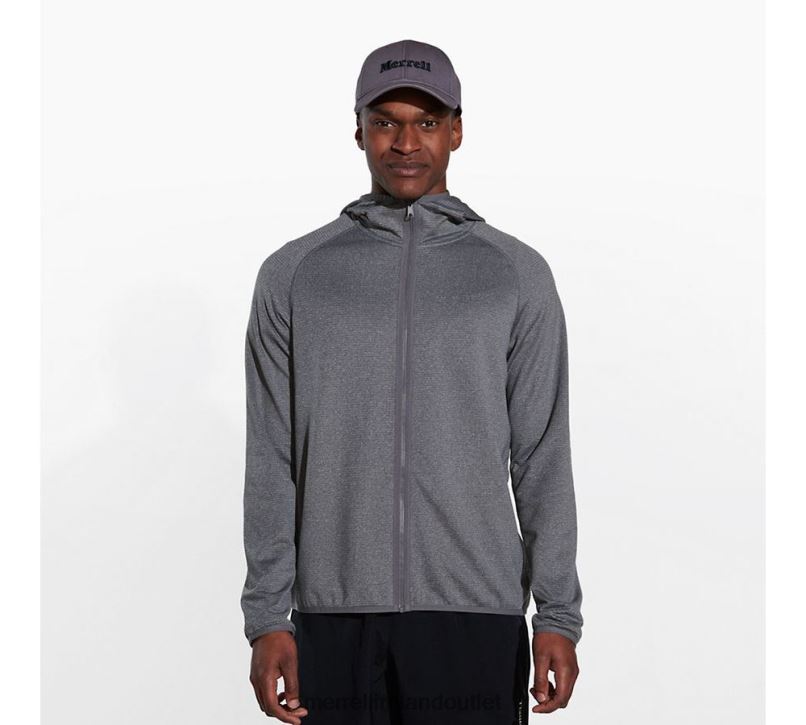 Merrell Geotex Full Zip Hoodie (JMS26325-059) Men LTPDN550 Clothes Rock Heather