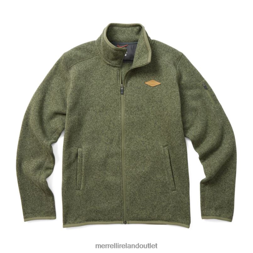 Merrell Sweater Weather Full Zip (JMF26296-327) Men LTPDN429 Clothes Dusty Olive Heather