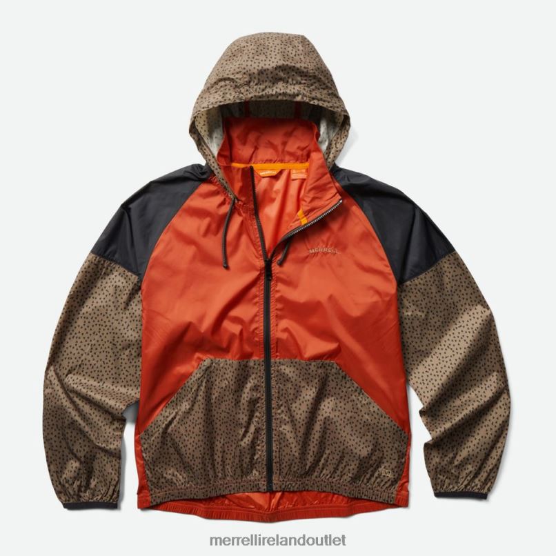 Merrell Alder Packable Wind Shell (JMS26322-933) Men LTPDN775 Clothes Clay/Sepia Tint