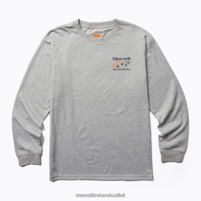 Merrell Great Outdoors Long Sleeve Tee (JMF26624-050) Men LTPDN561 Clothes Grey Heather