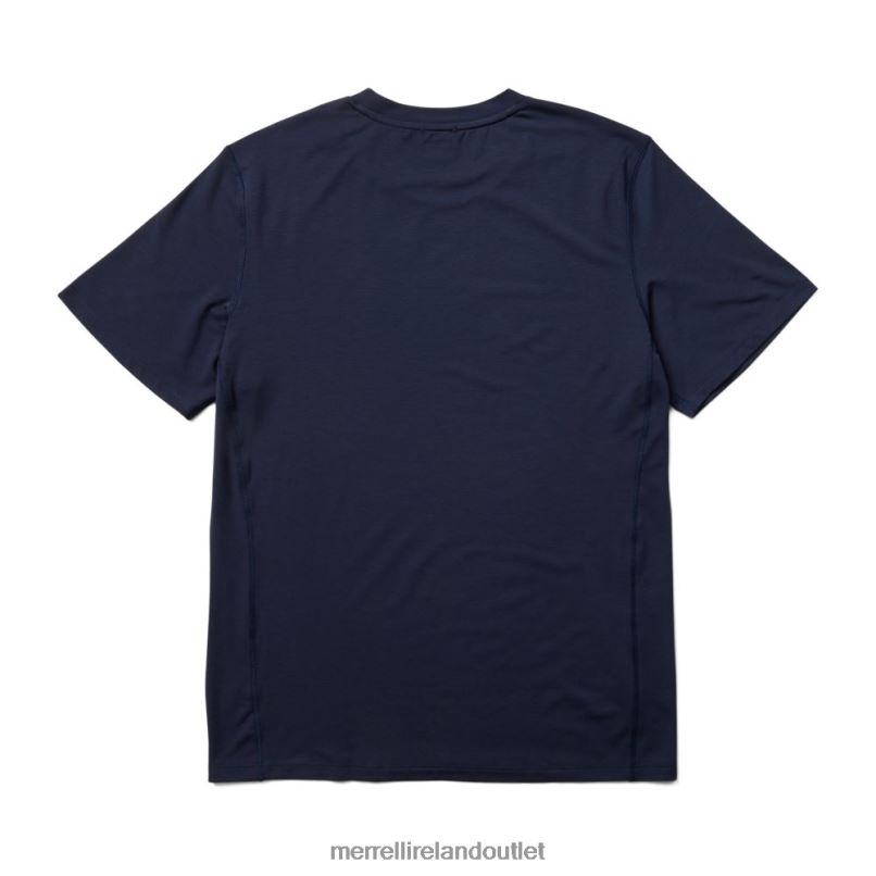 Merrell Tencel Short Sleeve Tee (JMS26065-353) Men LTPDN391 Clothes Navy