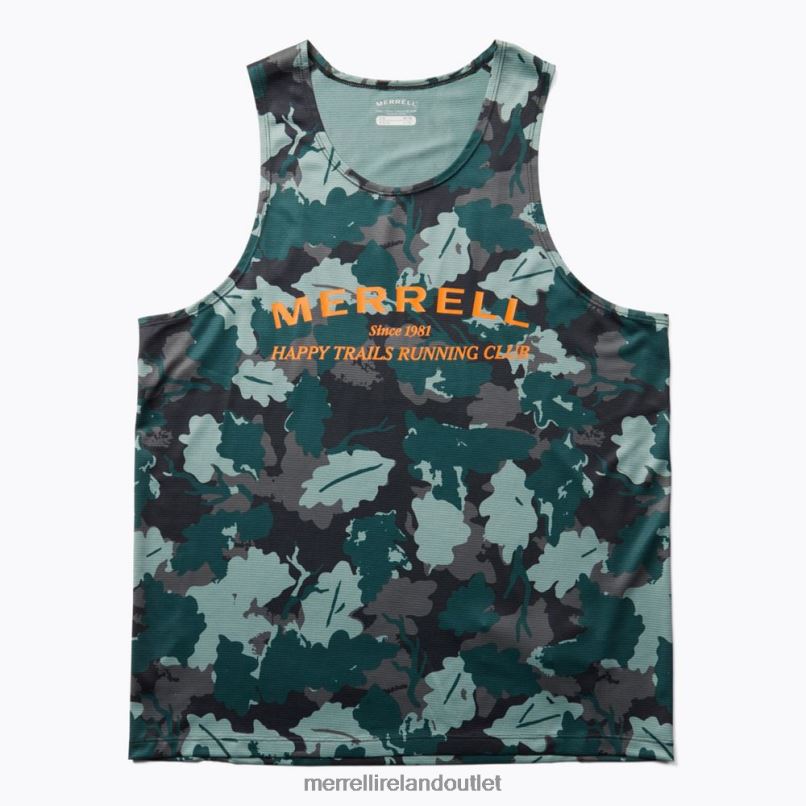 Merrell Trail Running Singlet (JMF26614-330) Men LTPDN779 Clothes Sea Moss Leaf Print