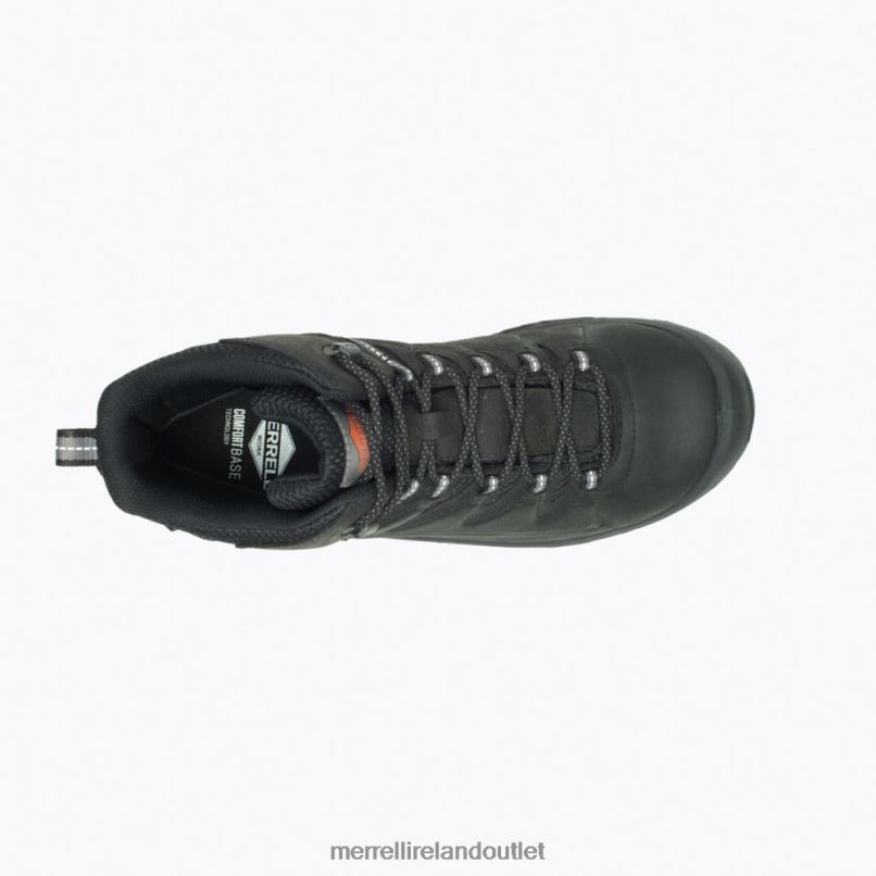 Merrell Strongfield Leather 6'' Waterproof Comp Toe Work Boot Wide Width (J099387W) Men LTPDN708 Shoes Black