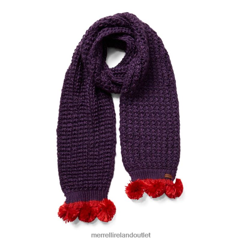 Merrell Trailhead Pom Scarf (JAF26279-620) Unisex LTPDN562 Accessories Burgandy/Lava