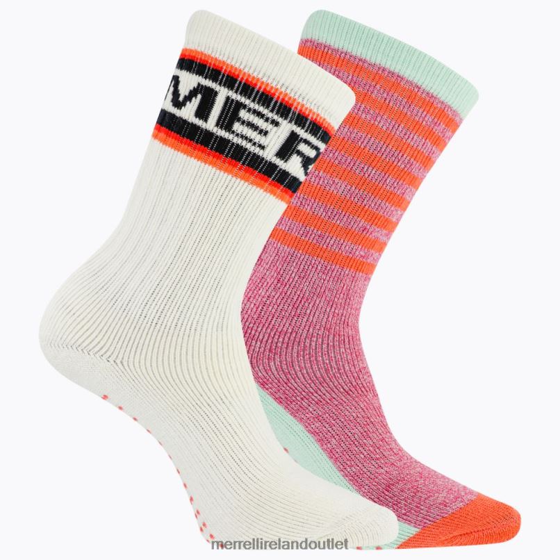 Merrell Brushed Crew Sock 2 Pack (JSF26900-805) Unisex LTPDN1469 Accessories Coral