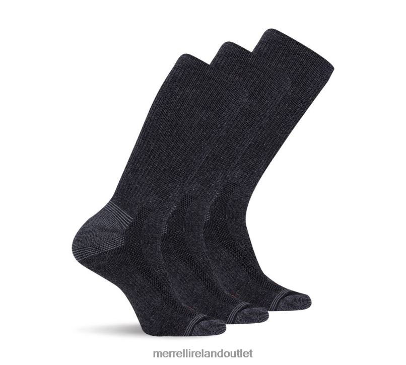 Merrell Hiker Crew Sock 3 Pack (JSF24699-012) Unisex LTPDN771 Accessories Black