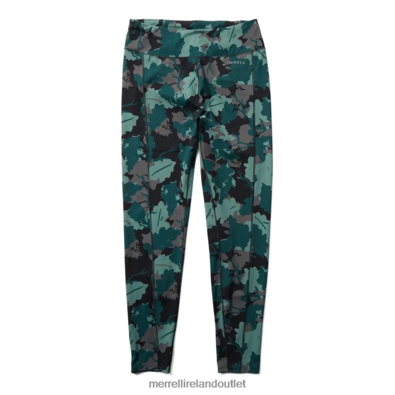 Merrell Trail Running Legging (JWF26560-330) Women LTPDN1194 Clothes Sea Moss Leaf Print