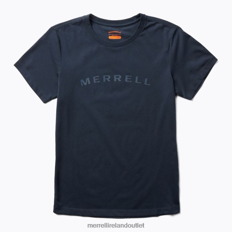 Merrell Wordmark Short Sleeve Tee (JWS26368-353) Women LTPDN1302 Clothes Navy
