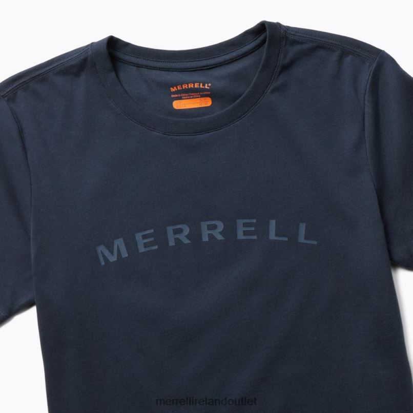 Merrell Wordmark Short Sleeve Tee (JWS26368-353) Women LTPDN1302 Clothes Navy