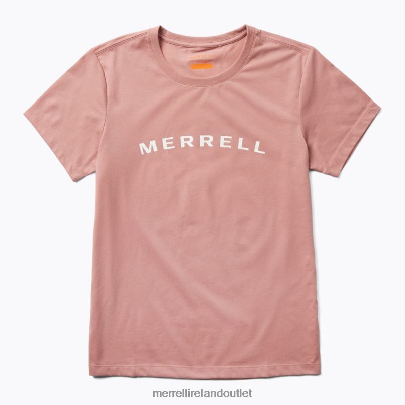 Merrell Wordmark Short Sleeve Tee (JWS26368-627) Women LTPDN1301 Clothes Ash Rose