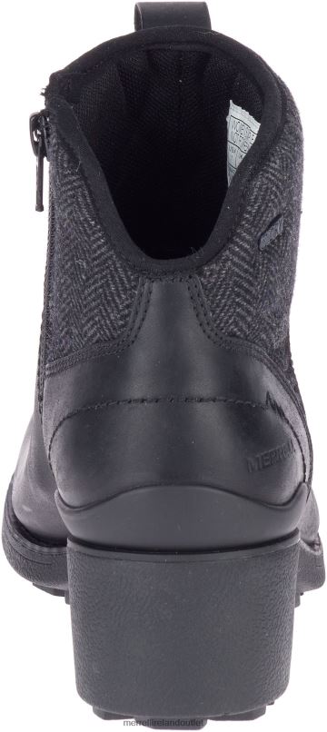 Merrell Chateau II Mid Pull Waterproof (J000886) Women LTPDN1151 Shoes Black/Charcoal